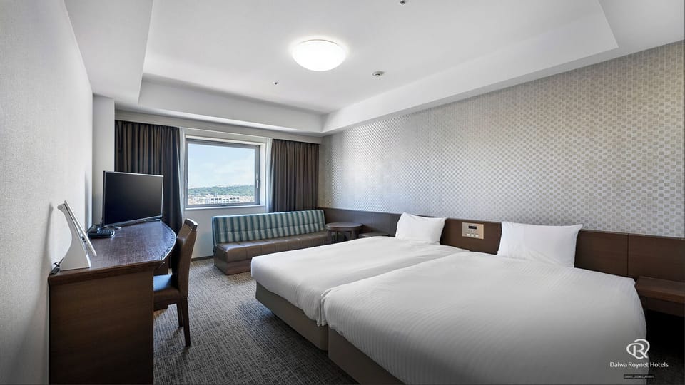 Down comforters, desk, blackout drapes, soundproofing