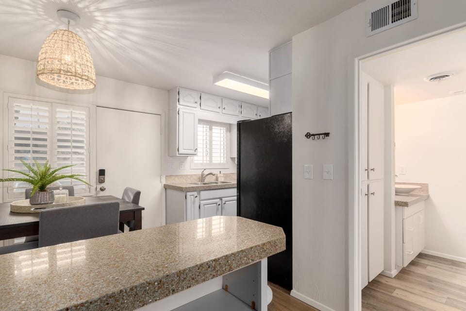 downstairs - kitchen, dining area & 1/2 bath