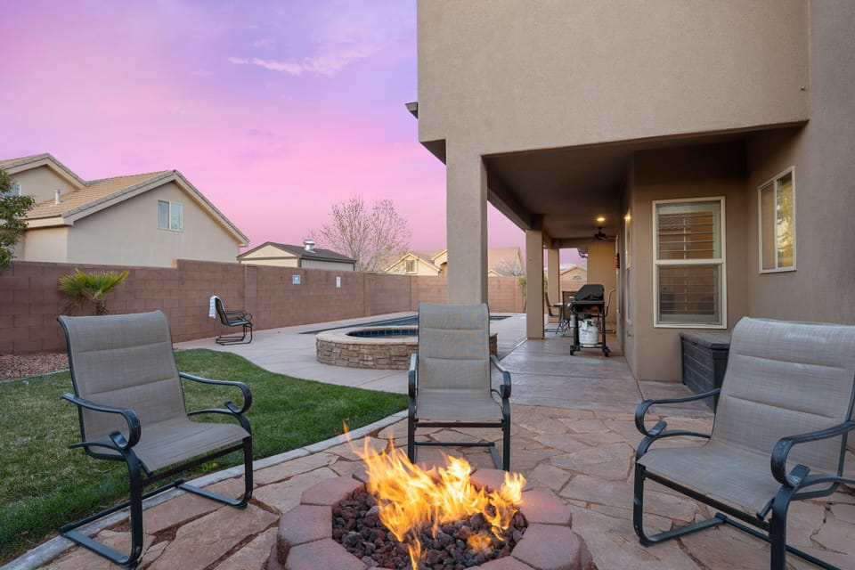 Backyard Firepit + Grass Area