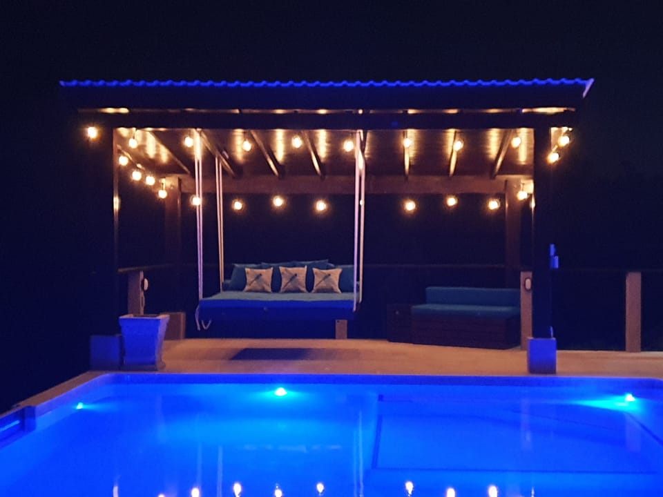 Our hanging daybed is a great place to relax.