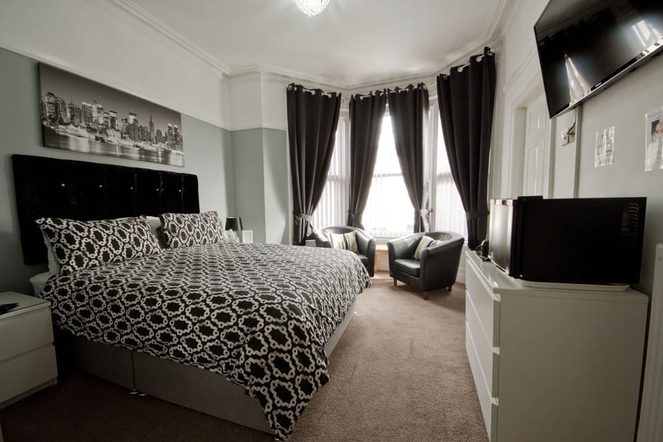 Deluxe Double Room (Room 1) | Individually furnished, blackout drapes, iron/ironing board, bed sheets