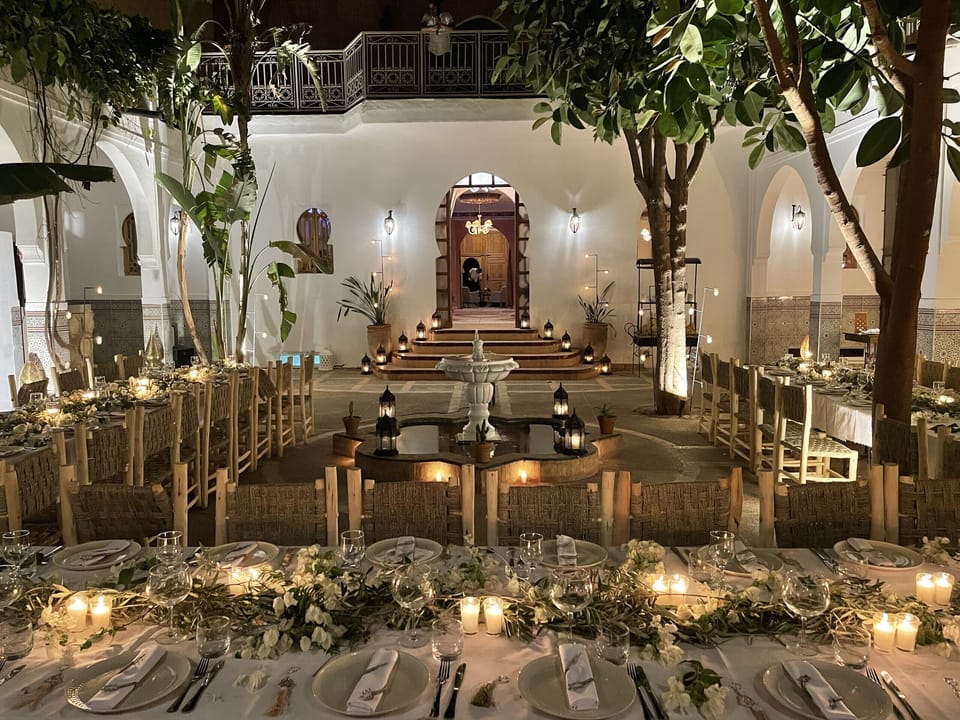 Outdoor banquet area