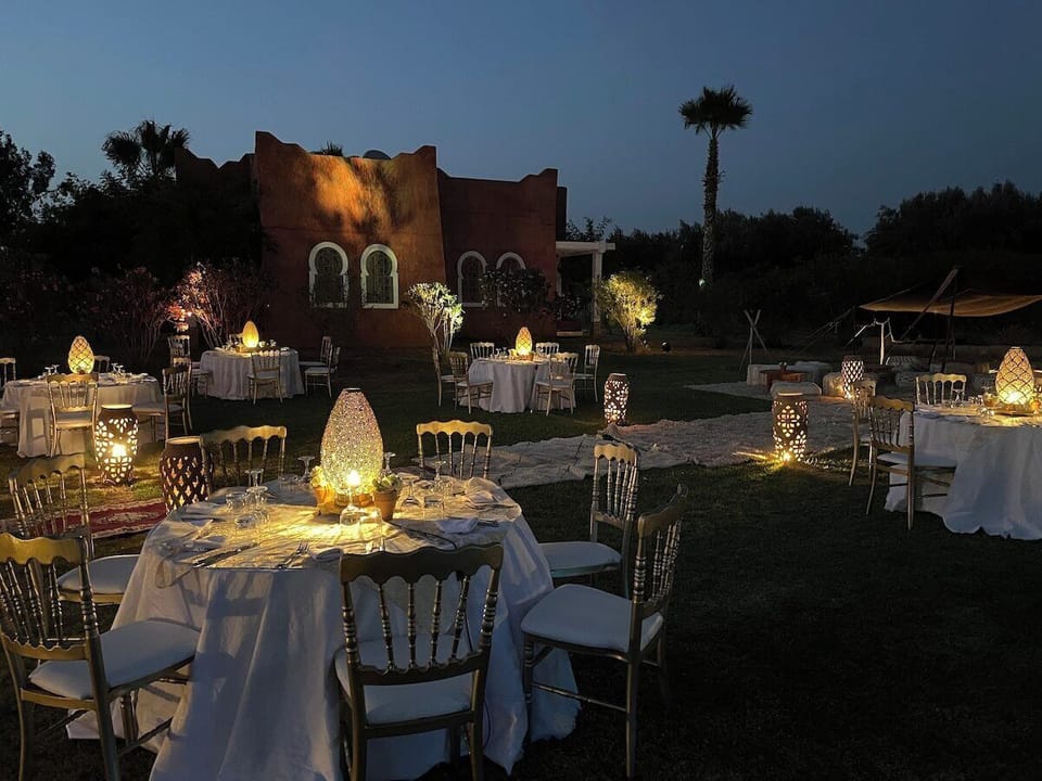 Outdoor banquet area