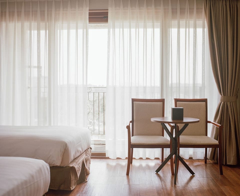 Premium bedding, individually decorated, blackout drapes