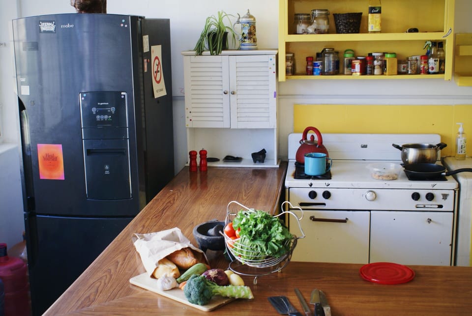 Shared fridge, microwave