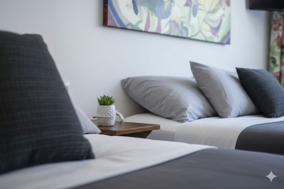 Buda | Desk, laptop workspace, iron/ironing board, free WiFi