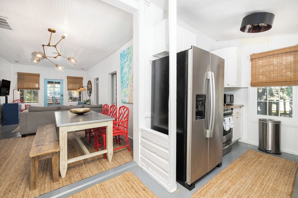 Your fully-equipped kitchen is fitted with stainless steel appliances