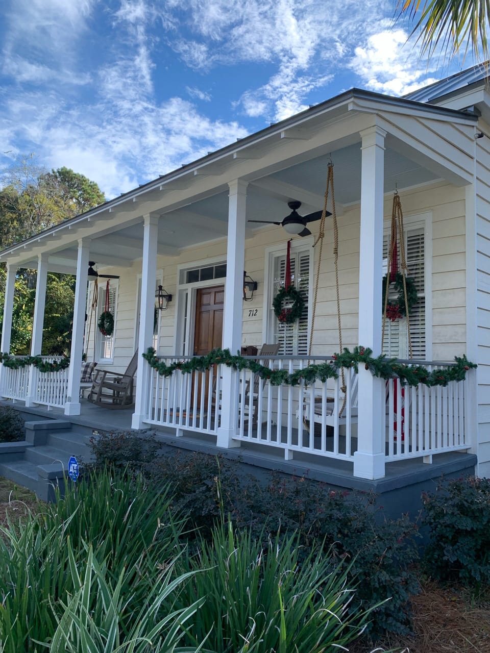 Porch with Holiday Decorations
