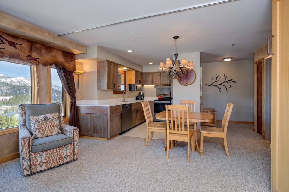 Open living and dining area
