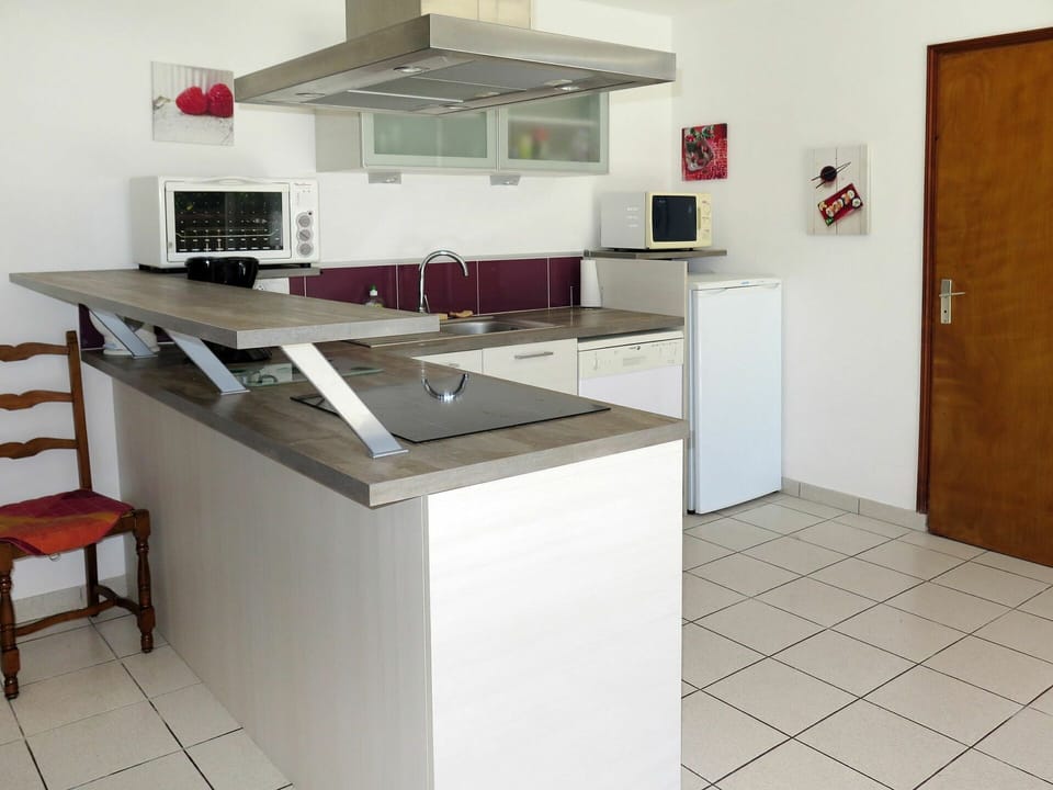 Cabinetry, Furniture, Countertop, Building, Kitchen Stove, Sink, Door, Kitchen Appliance, Kitchen, Computer Desk