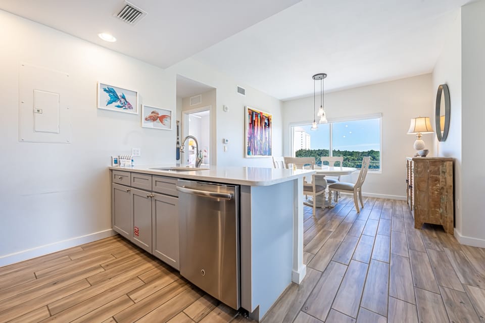 Kitchen and Dining Area With a View