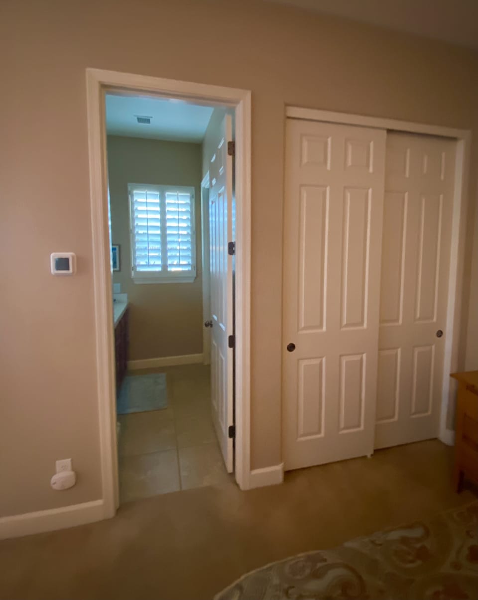 Closet and bathroom entry