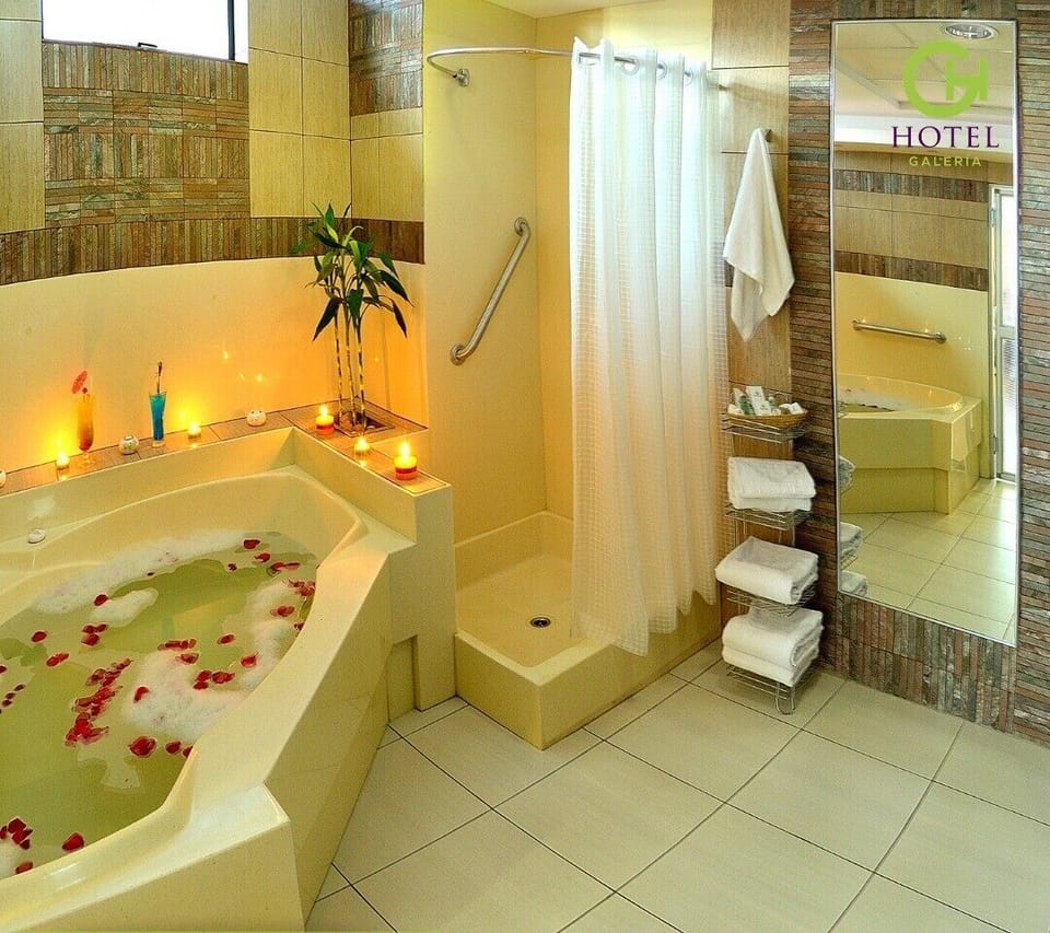 Deluxe Suite | Bathroom | Combined shower/tub, hair dryer, towels, soap