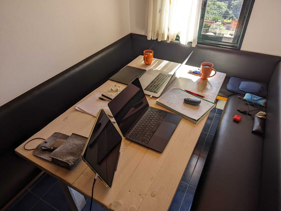 Work area at the loft