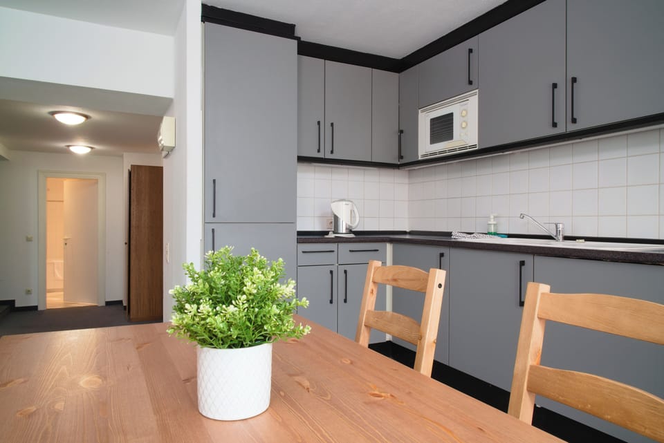 Family Apartment, 2 Bedrooms, Non Smoking | Private kitchen | Fridge, microwave, freezer, dining tables
