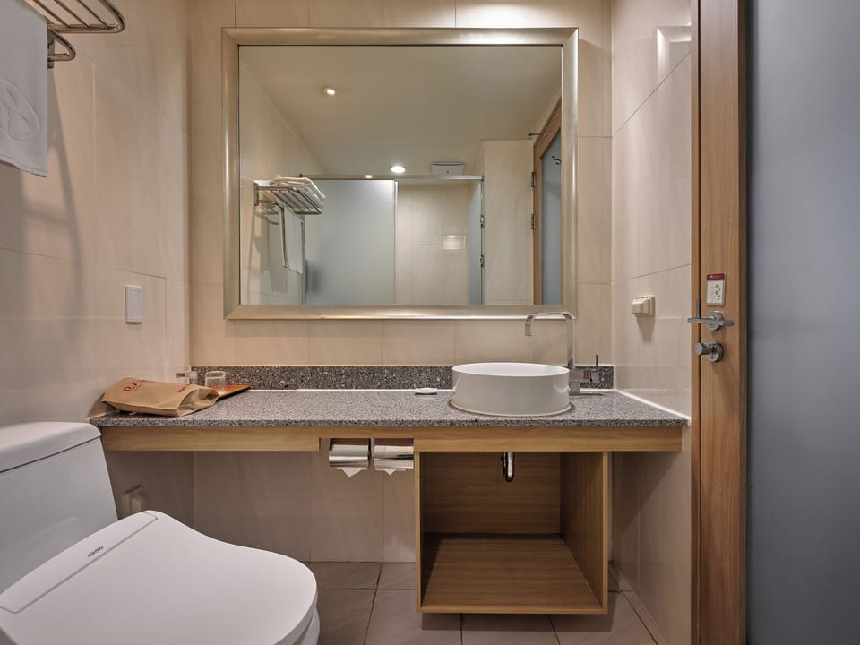 Shower, hair dryer, bathrobes, slippers
