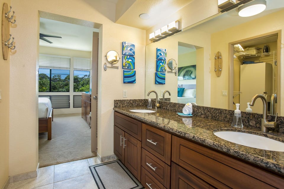 Primary bath with double sink vanity