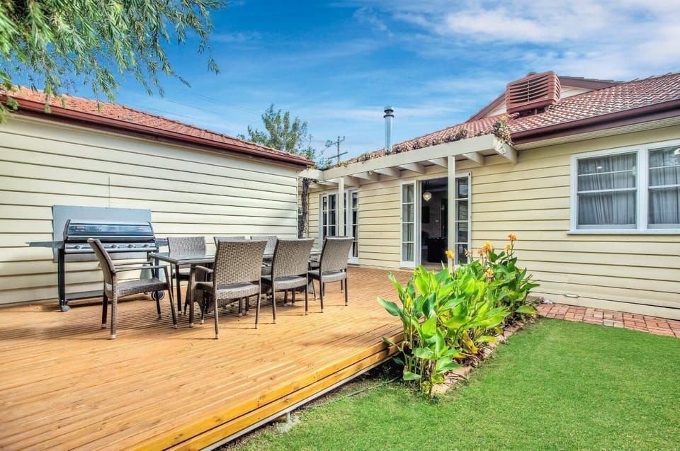 Rear deck and yard