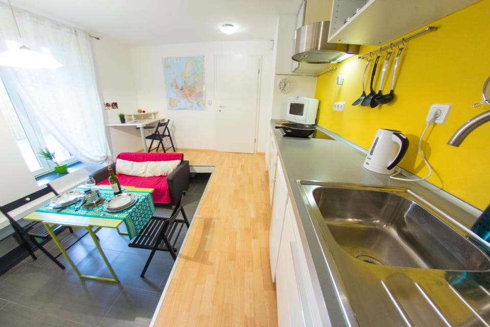 Studio | Private kitchen | Fridge, stovetop, electric kettle, cookware/dishes/utensils