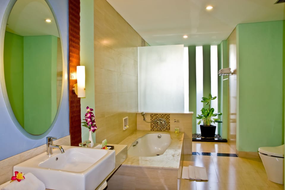 Suite | Bathroom | Free toiletries, hair dryer, slippers, towels