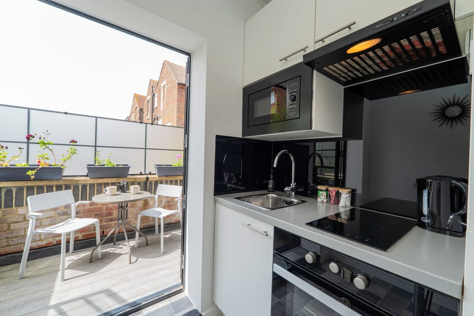 Views to the terrace from the kitchen