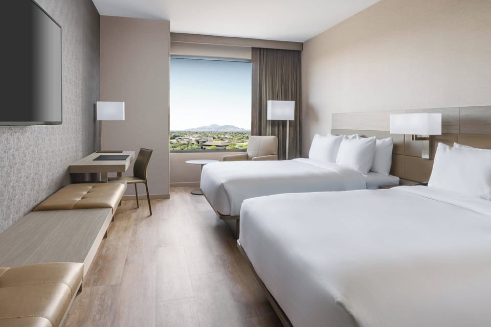 Room, 2 Queen Beds, Mountain View | Premium bedding, in-room safe, desk, laptop workspace