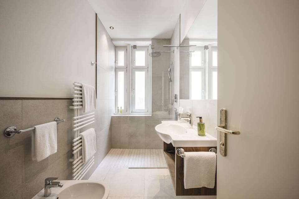 Deluxe Double Room, 1 Double Bed | Bathroom | Shower, free toiletries, hair dryer, bathrobes