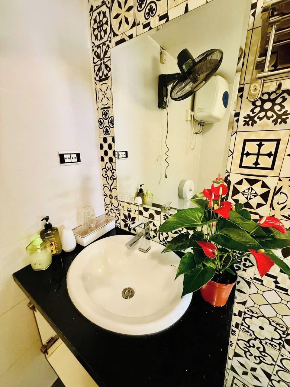 Quadruple Room | Bathroom | Designer toiletries, hair dryer, slippers, towels