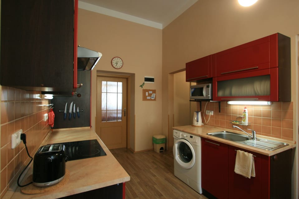 Apartment | Private kitchen | Full-size fridge, microwave, oven, stovetop