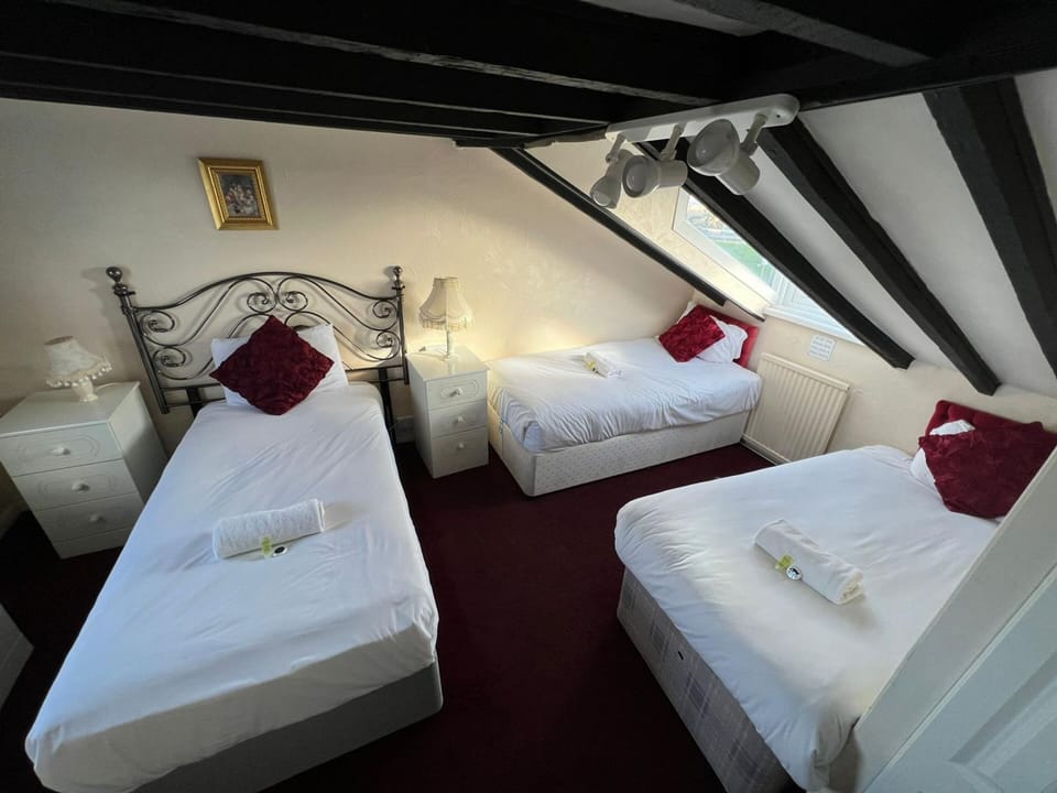 Desk, free WiFi, bed sheets