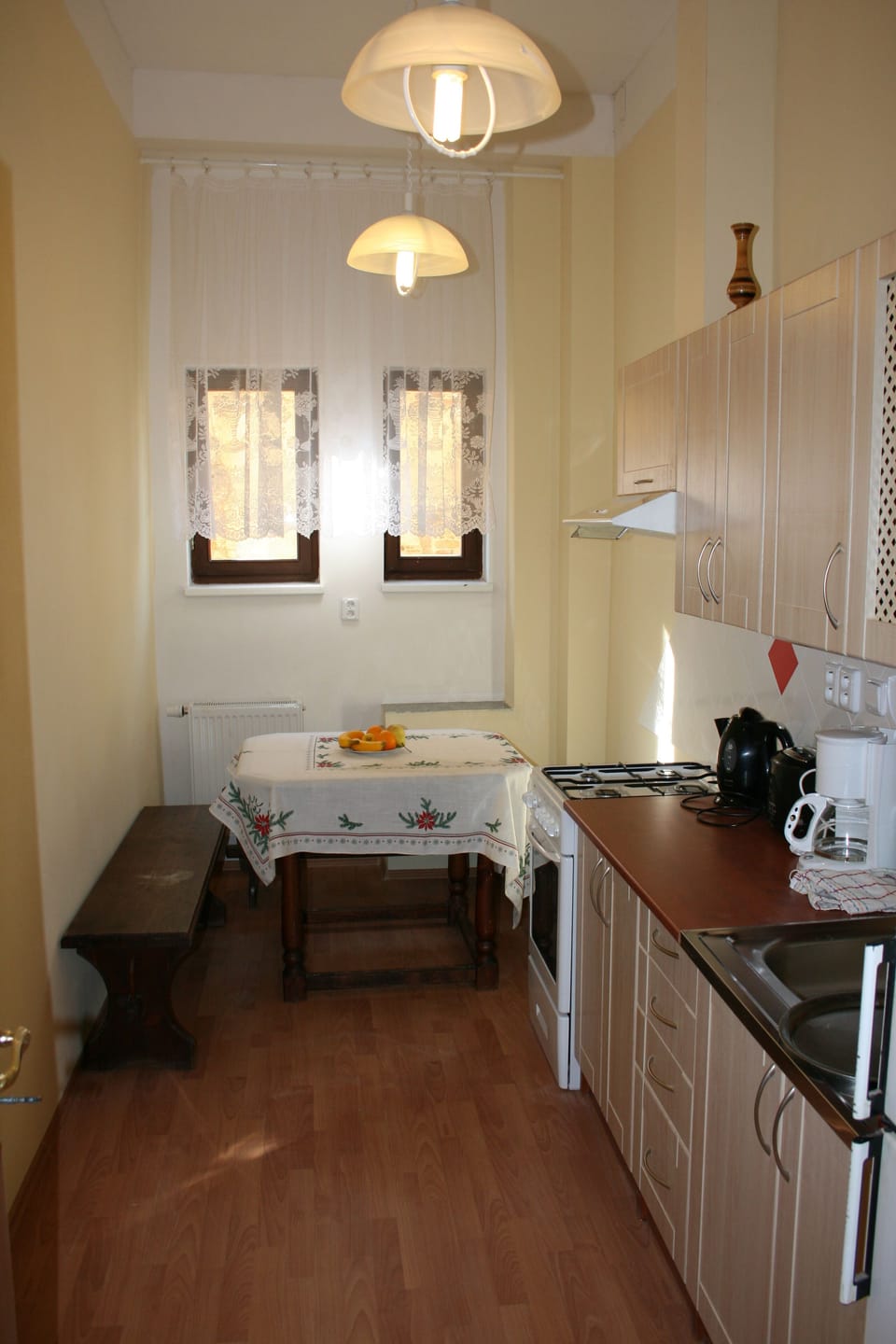 Apartment | Private kitchen | Fridge, microwave, oven, stovetop