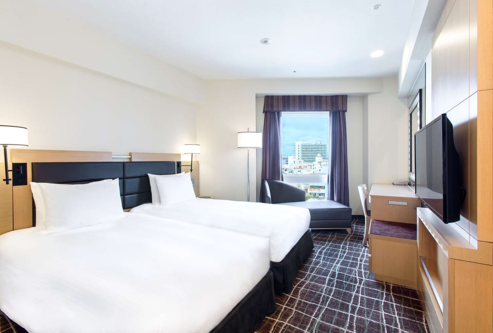 Twin 2 Beds Corner | In-room safe, desk, blackout drapes, iron/ironing board (on request)