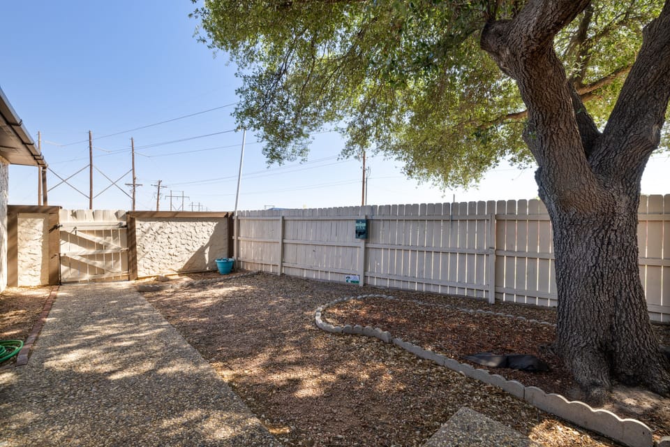 fenced yard