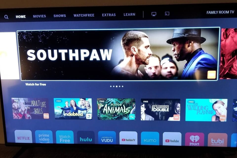 Internet smart 54" tv with streaming channels. 