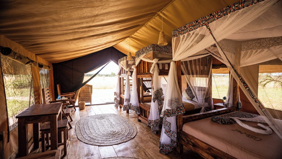 Comfort Tent | In-room safe, bed sheets