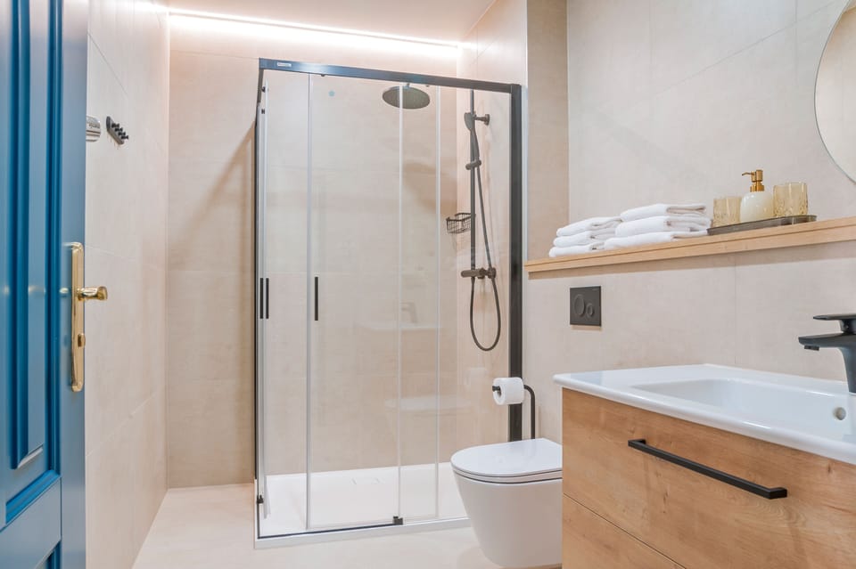 Suite (Plus) | Bathroom | Shower, hair dryer, towels