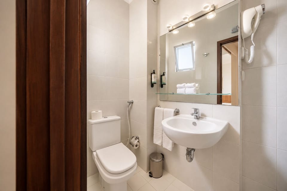 Rainfall showerhead, hair dryer, bidet, towels