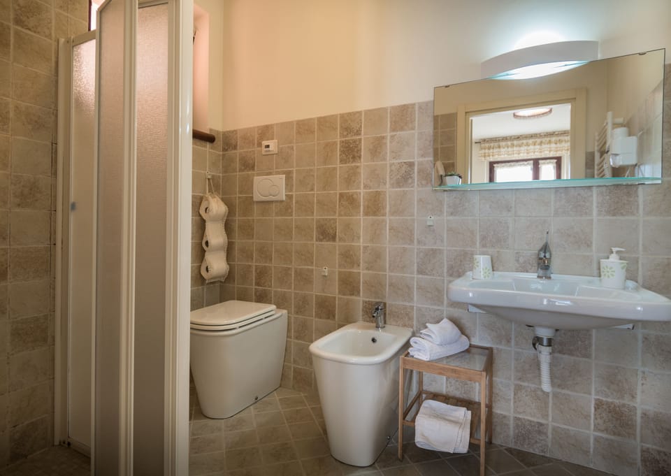 Classic Double or Twin Room, Private Bathroom (Sole) | Bathroom | Shower, hair dryer, towels, soap