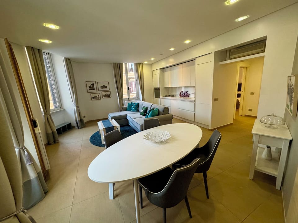 Luxury Apartment | Living area | 37-inch Smart TV with digital channels, Netflix, DVD player