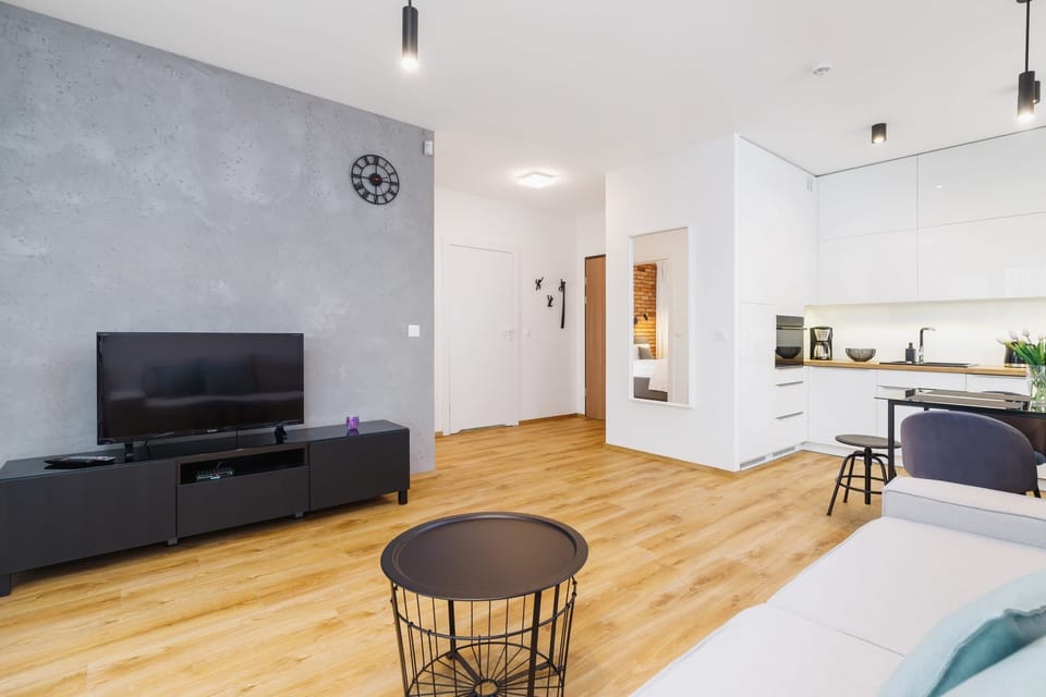 Flat-screen television in the stylish living room, where the guests can enjoy their favorite shows.