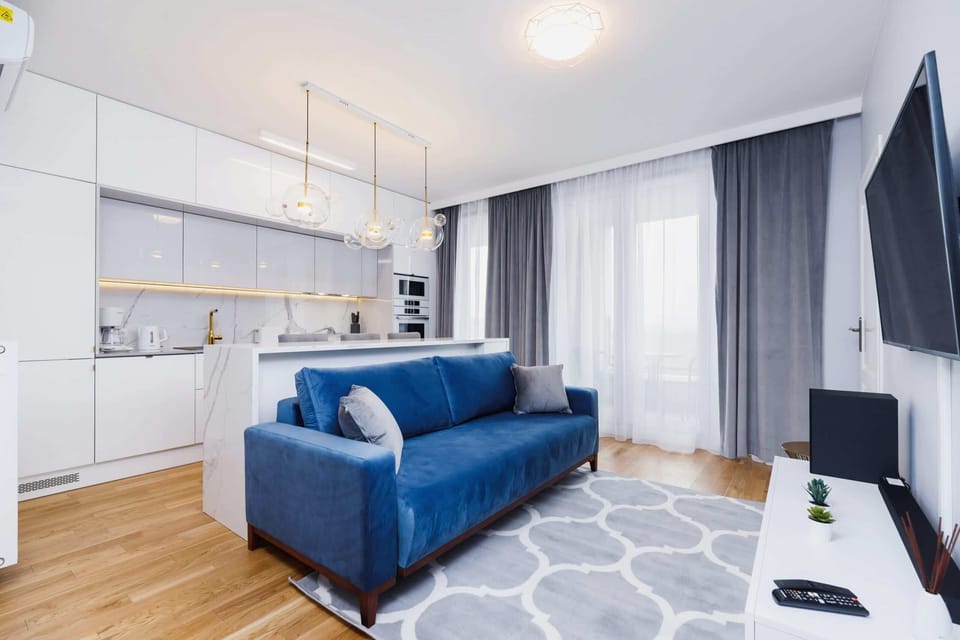 Stylish living room with TV.