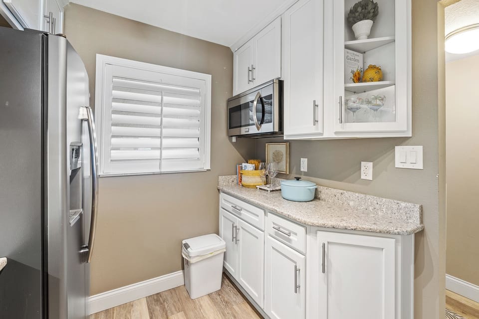 Fully equipped kitchen space.