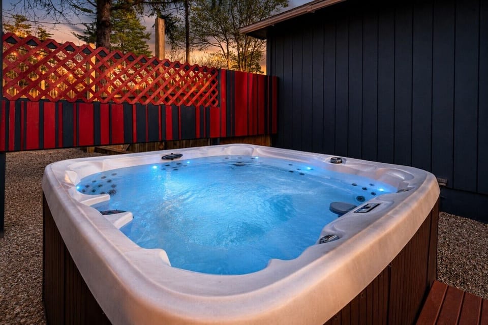Relax beneath the open sky as warm bubbling water and peaceful mountain scenery melt your stress away.