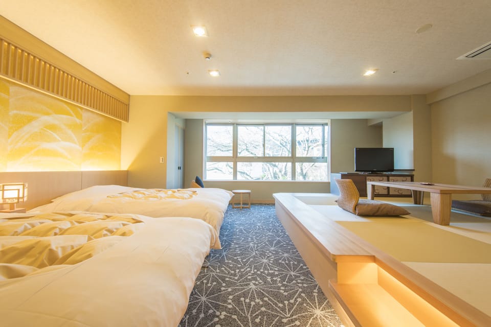 Twin Room with Tatami Area, New Building - Korin, Non Smoking | Down comforters, in-room safe, individually decorated
