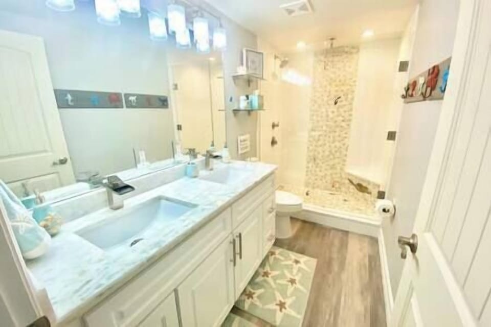 Full bathroom with walk-in shower