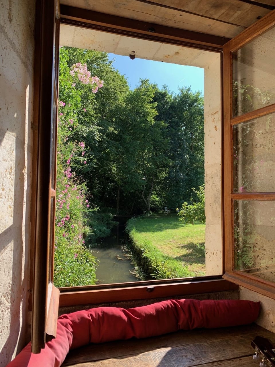 View over the stream and garden 