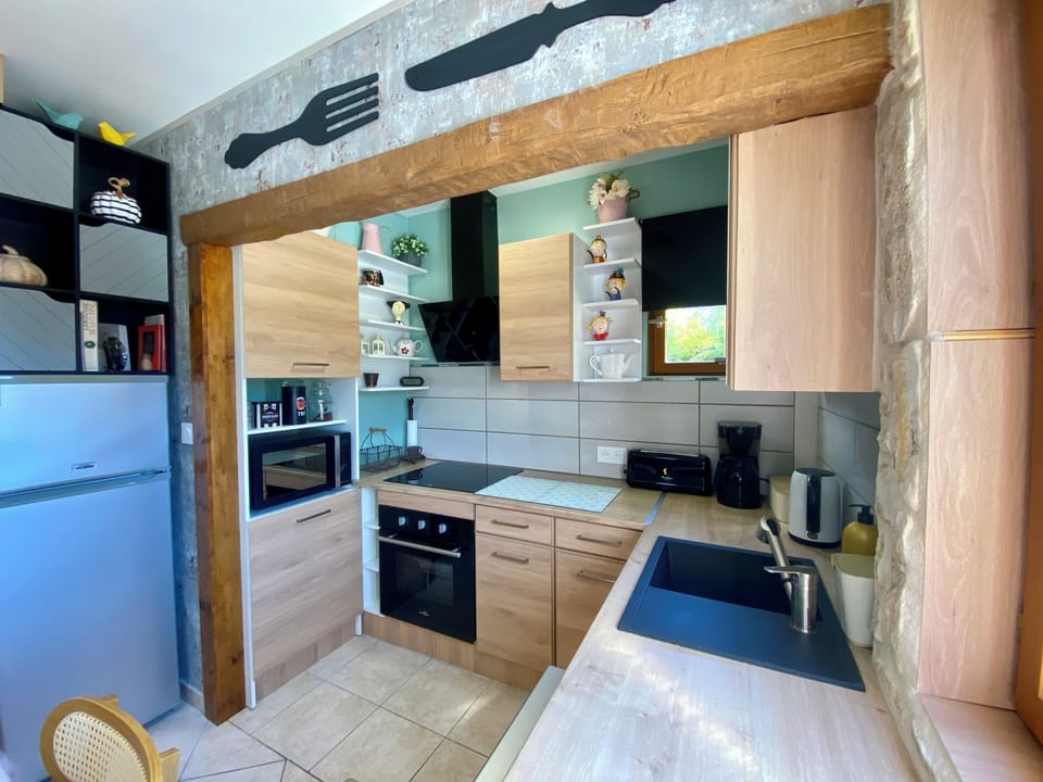 Studio Suite | Private kitchen | Fridge, microwave, oven, stovetop