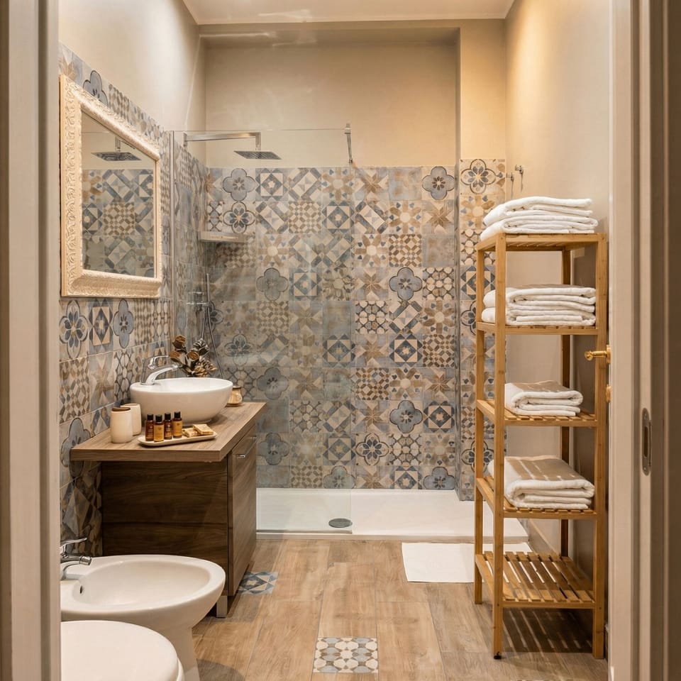 Quadruple Room | Bathroom | Shower, free toiletries, hair dryer, bidet