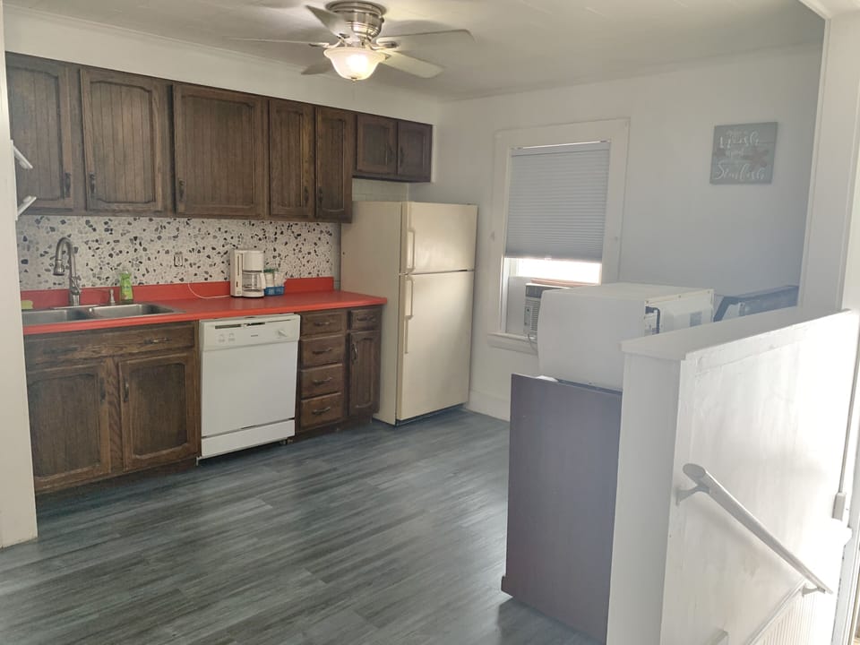 1-3, Ocean View | Private kitchen | Full-size fridge, microwave, oven, stovetop