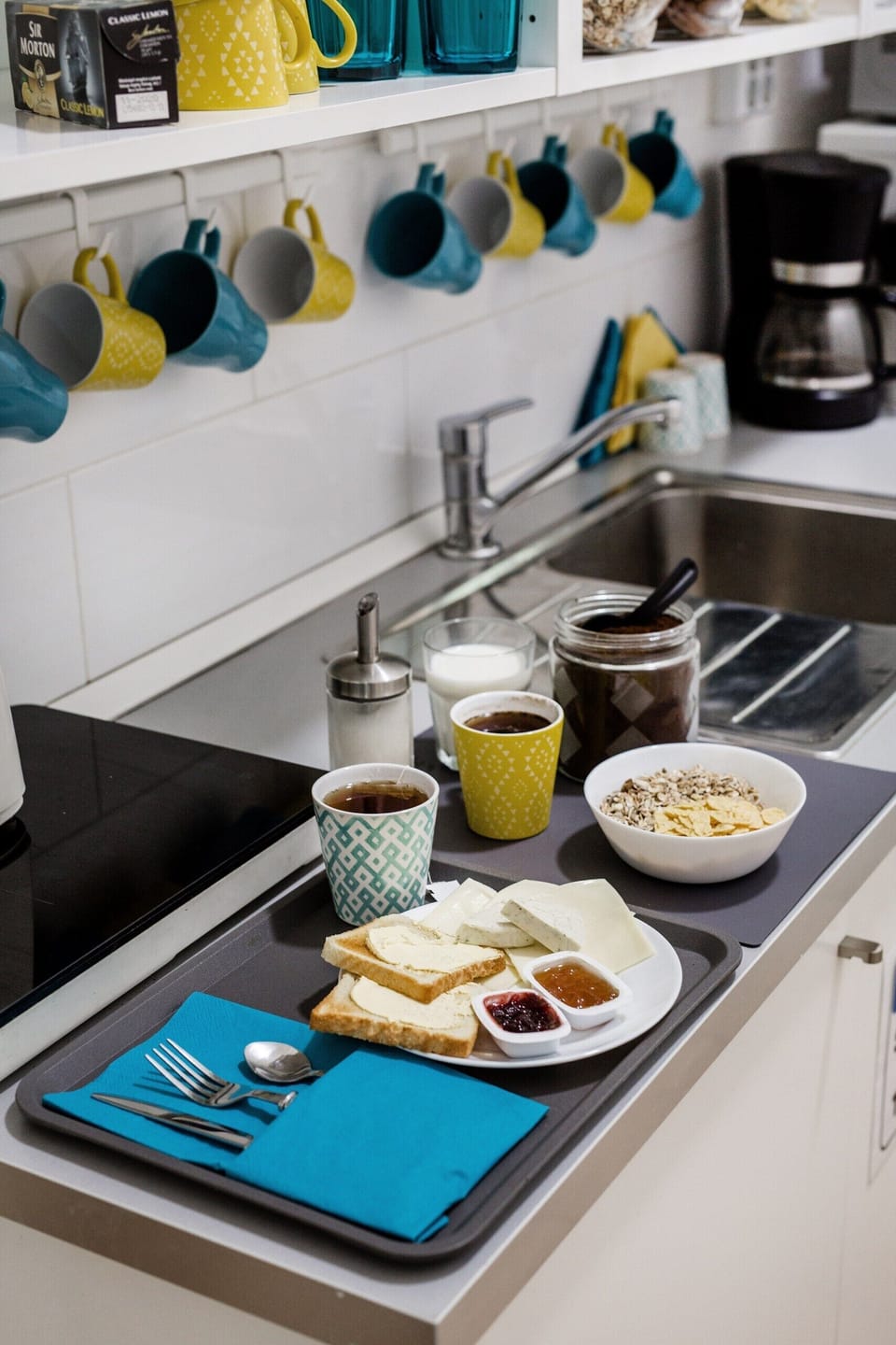 We provide you free breakfast items to serve yourself